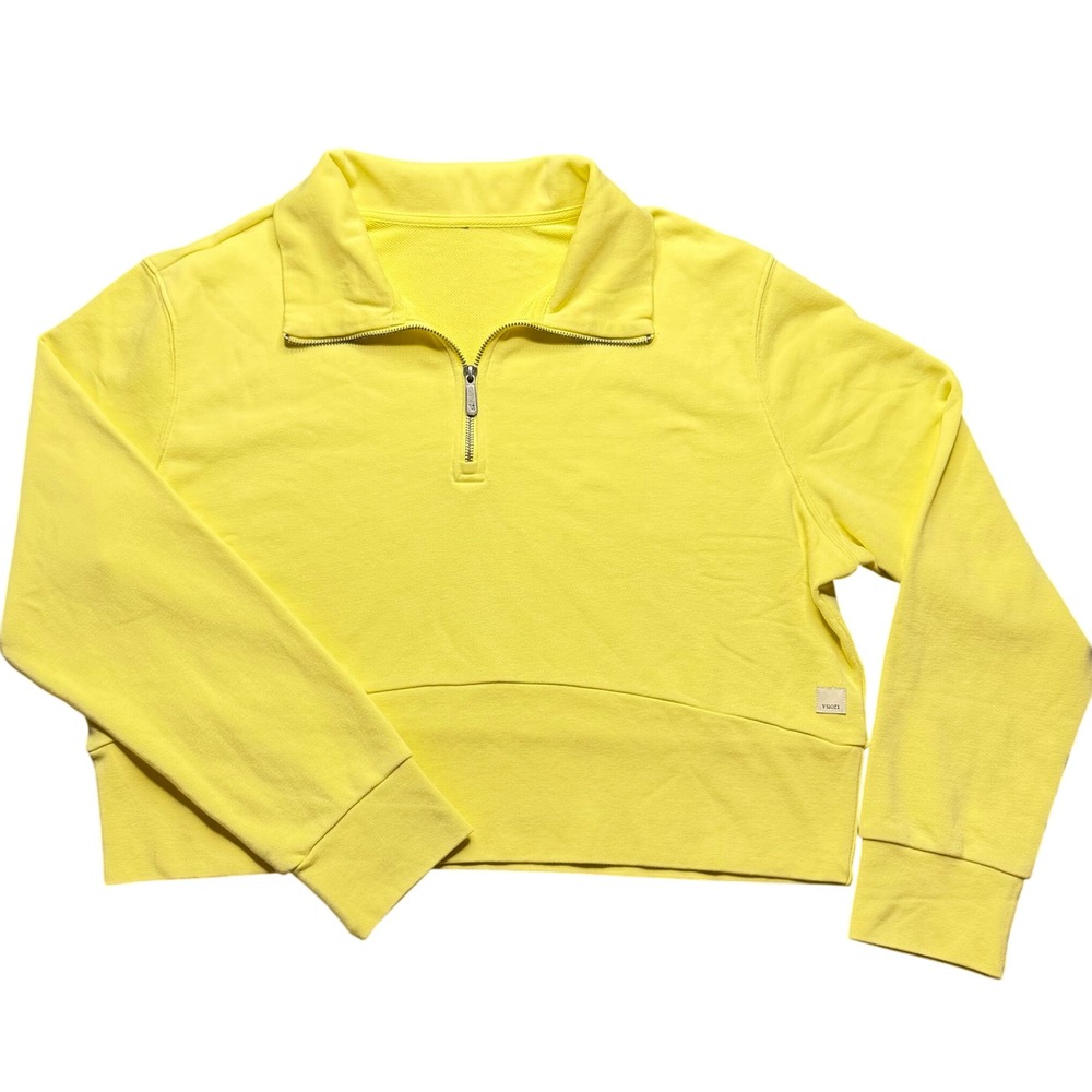 Vuori Sedona Sport Half-Zip Cropped Sweatshirt Sunlight Yellow XL EUC
